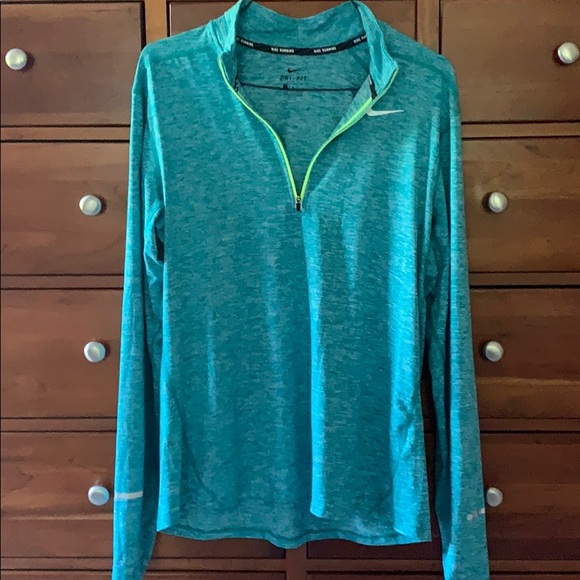 Nike Other - Teal/white nike running dri-fit long sleeve